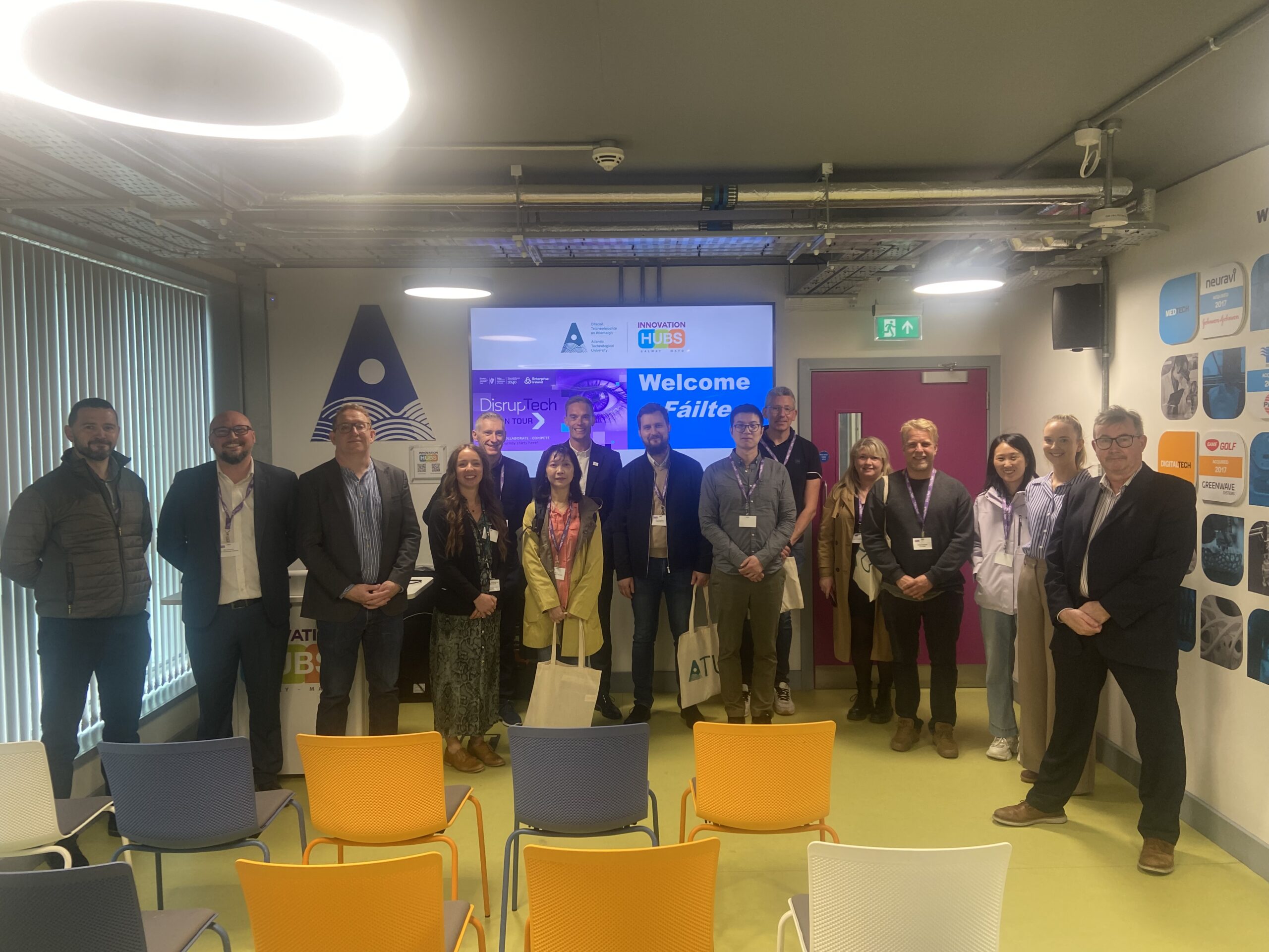 DTIF attendees at the Medical and Engineering Technologies (MET) tour in ATU iHub Galway